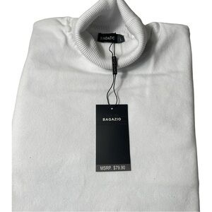 Bagazio Men's White Turtleneck Sweater L NWT